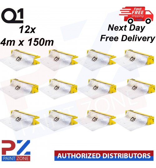 12X Q1 MASKING FILM SHEETING ROLL 4M X 150M PREMIUM AUTOMOTIVE PAINT PROTECTON